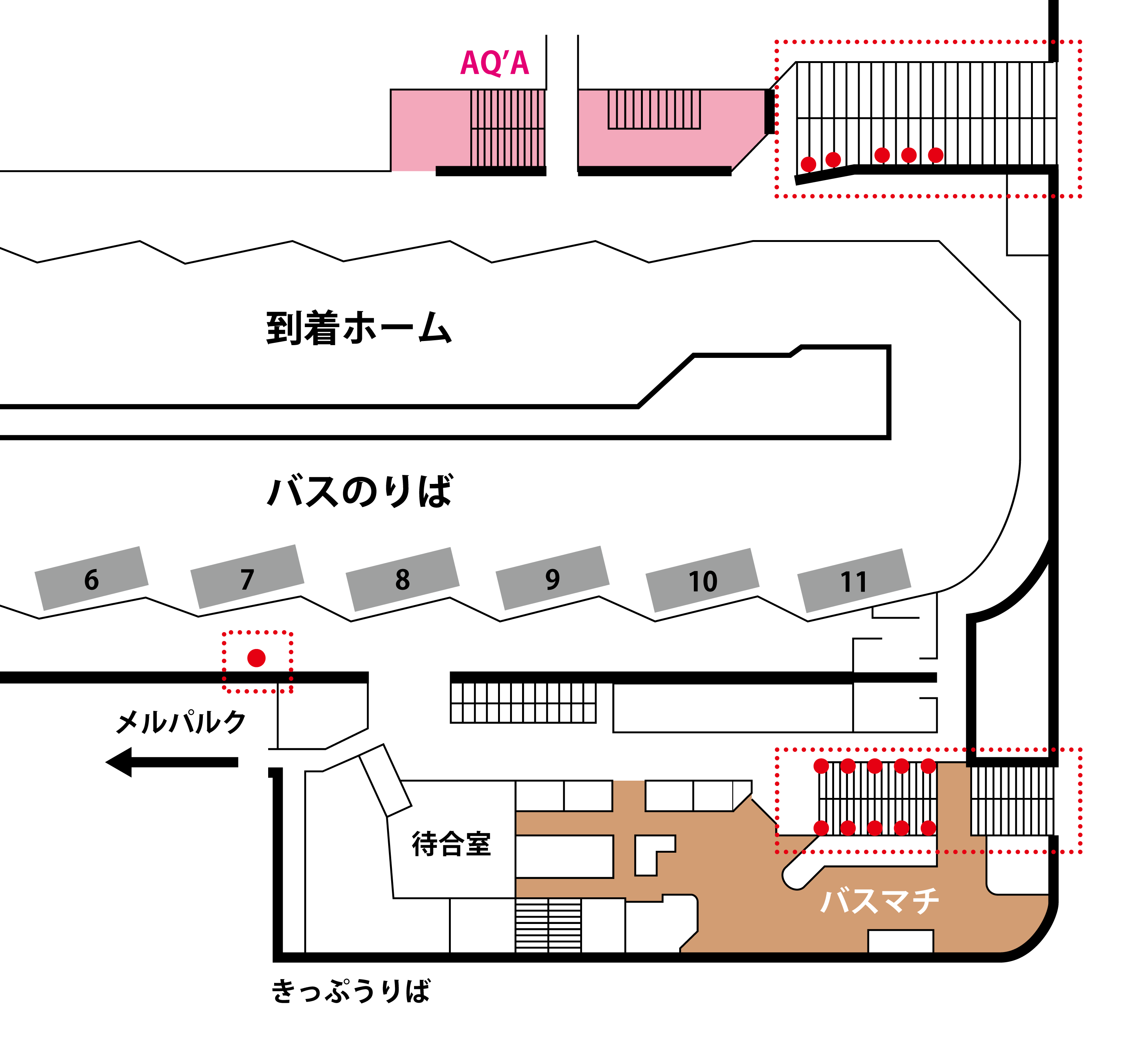 広島バスセンター　広告掲示場所