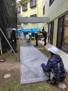 下絵転写の準備風景