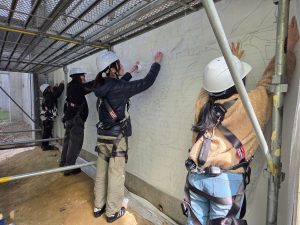 下絵転写の準備風景