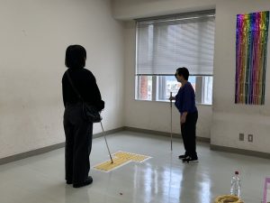 白杖体験